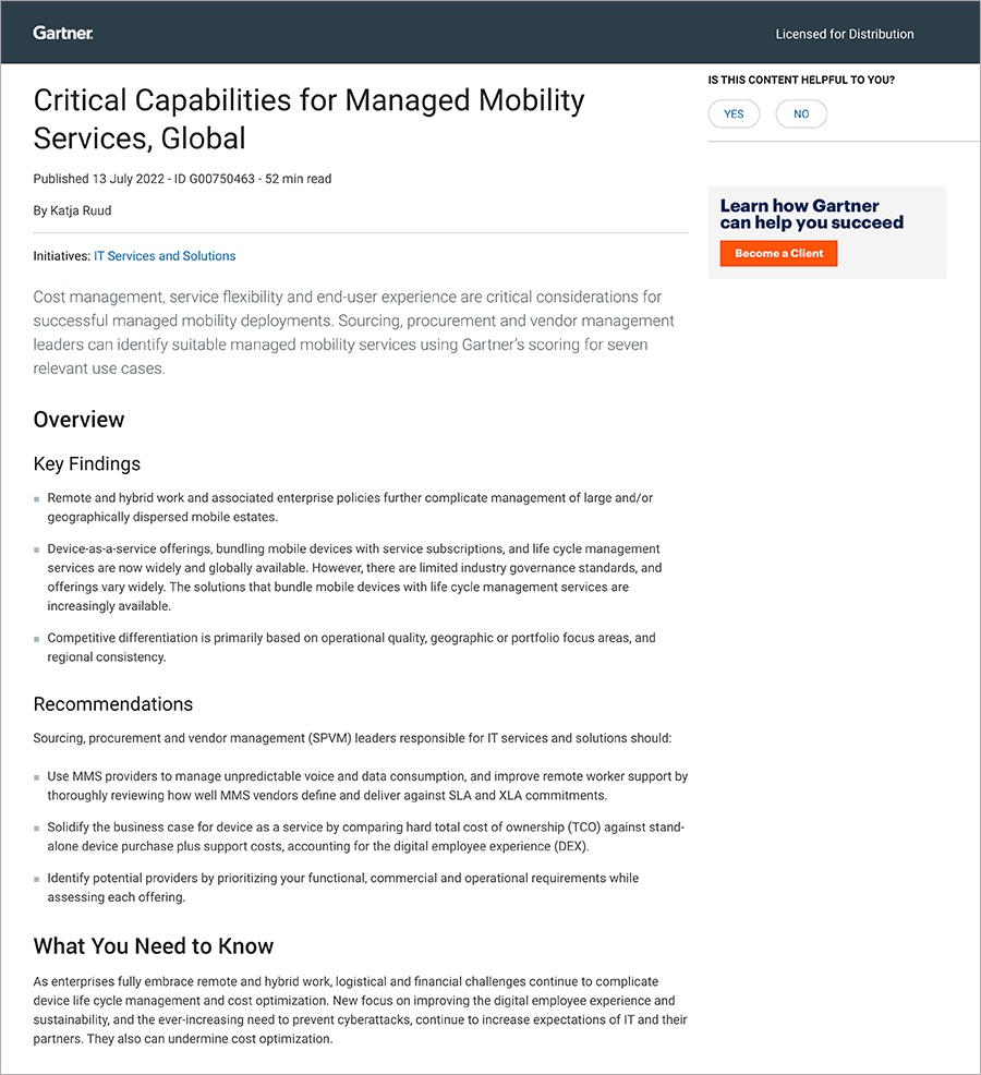 Gartner Critical Capabilties